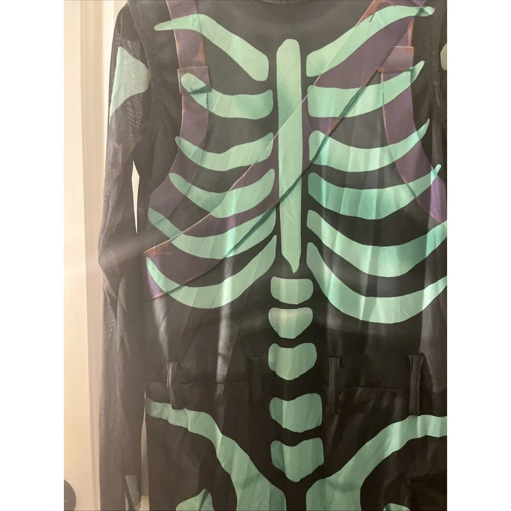 Fortnite Skull Trooper Kid 1-Piece Halloween Costume Jumpsuit Pick Your Size